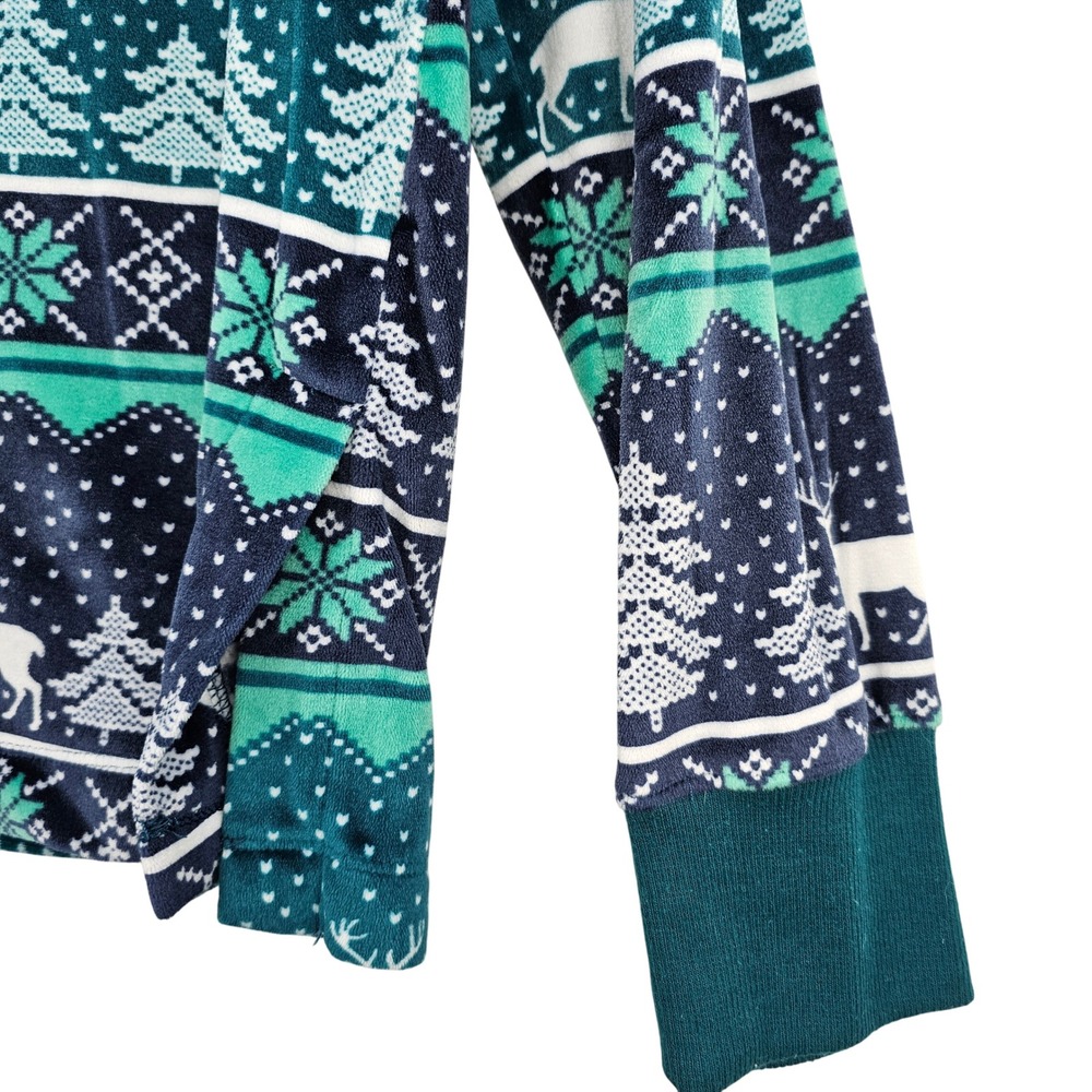 Joyspun Women's Christmas Pajama Set Set Long Sleeve Deer Trees Fair Isle Medium - Picture 8 of 11